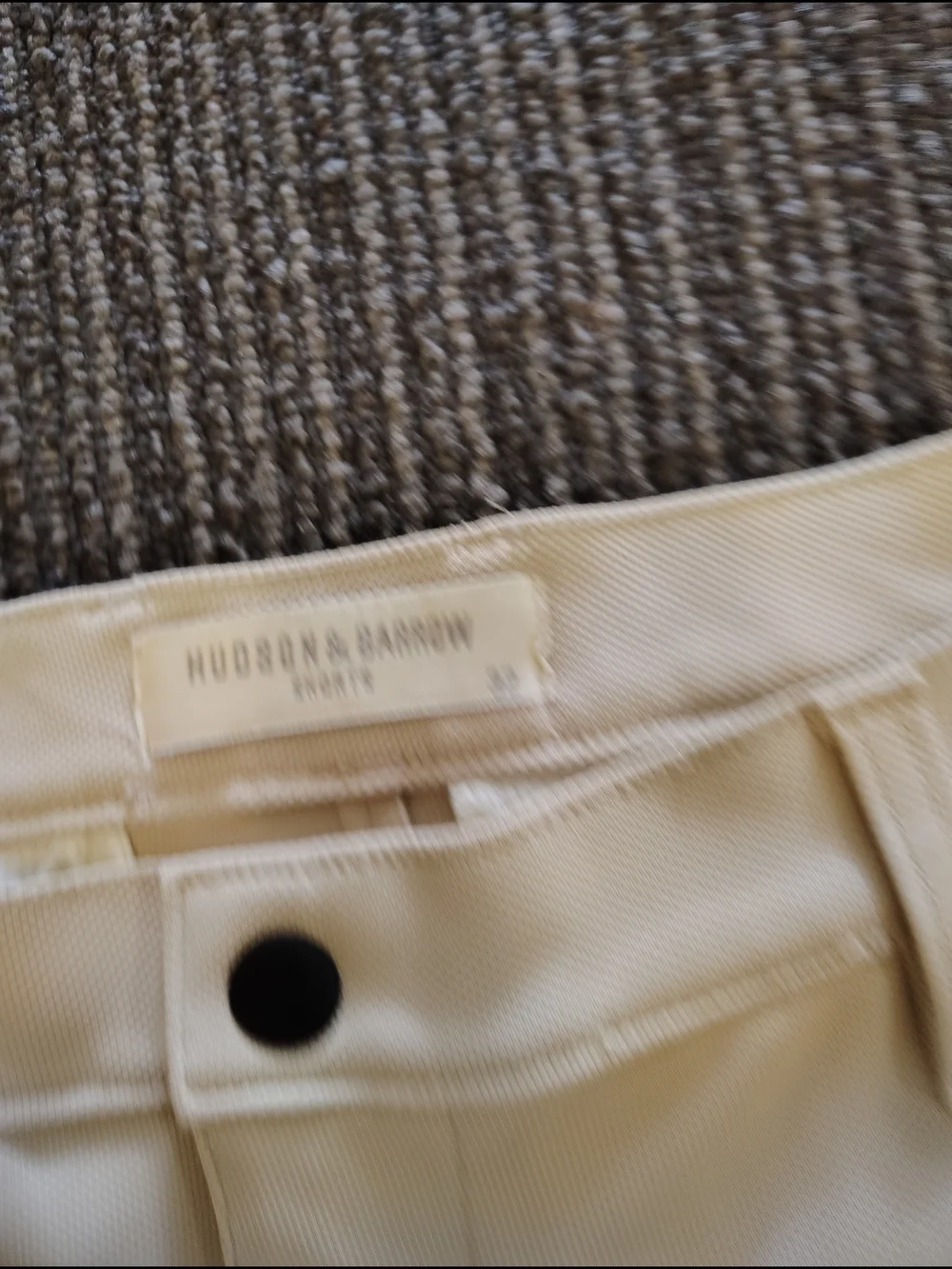 Men's Cream Flat-Front Performance Shorts